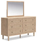 Cielden Full Upholstered Panel Bed with Mirrored Dresser, Chest and 2 Nightstands Signature Design by Ashley®