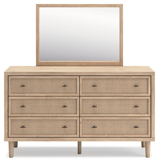 Cielden Full Upholstered Panel Bed with Mirrored Dresser, Chest and 2 Nightstands Signature Design by Ashley®