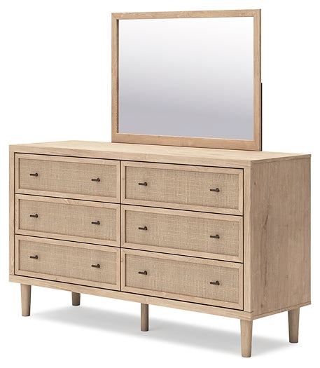 Cielden Full Upholstered Panel Bed with Mirrored Dresser and Nightstand Signature Design by Ashley®