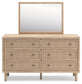 Cielden Full Upholstered Panel Bed with Mirrored Dresser and Nightstand Signature Design by Ashley®