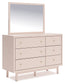 Wistenpine Full Upholstered Panel Bed with Mirrored Dresser and Nightstand Signature Design by Ashley®