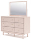 Wistenpine Full Upholstered Panel Bed with Mirrored Dresser and Nightstand Signature Design by Ashley®