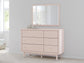 Wistenpine Full Upholstered Panel Bed with Mirrored Dresser and Nightstand Signature Design by Ashley®