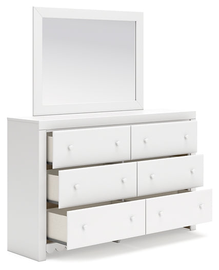 Mollviney Twin Panel Bed with Mirrored Dresser and Nightstand Signature Design by Ashley®