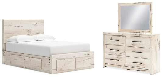 Lawroy Full Panel Storage Bed with Mirrored Dresser Benchcraft®