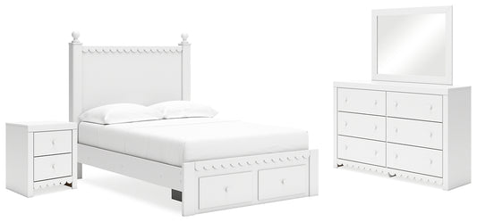 Mollviney Full Panel Storage Bed with Mirrored Dresser and Nightstand Signature Design by Ashley®