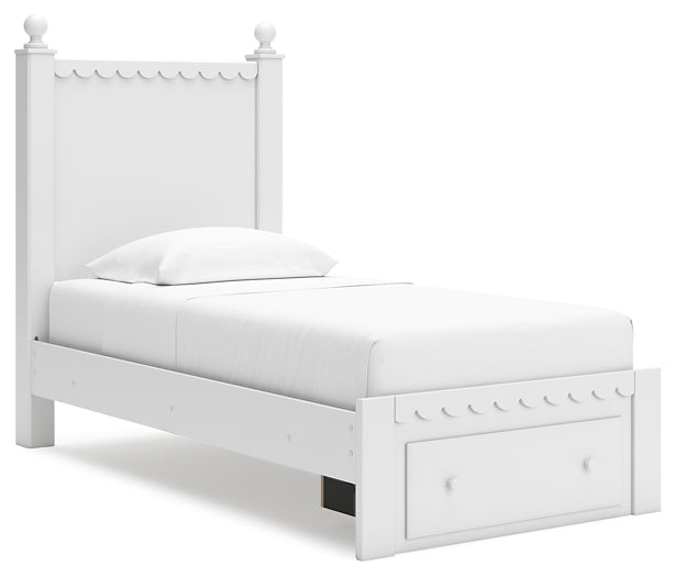 Mollviney Twin Panel Storage Bed with Mirrored Dresser and Nightstand Signature Design by Ashley®