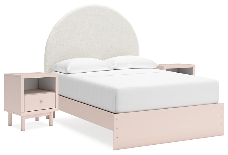 Wistenpine Full Upholstered Panel Bed with 2 Nightstands Signature Design by Ashley®