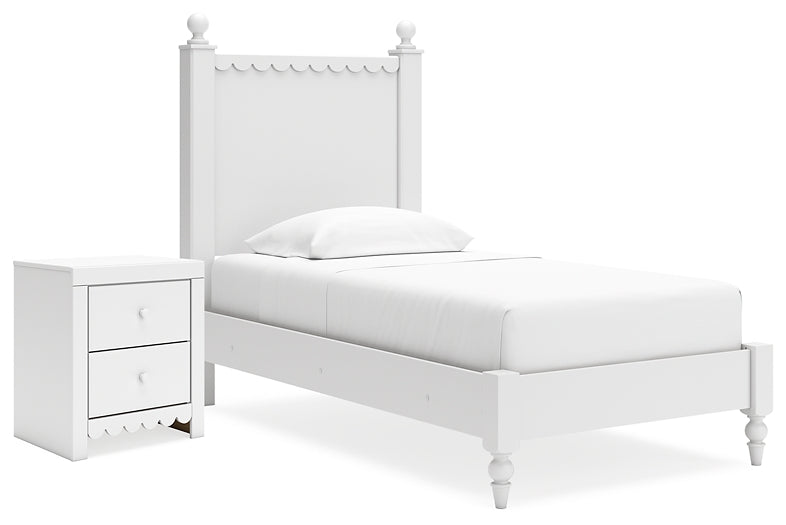 Mollviney Twin Panel Bed with Nightstand Signature Design by Ashley®