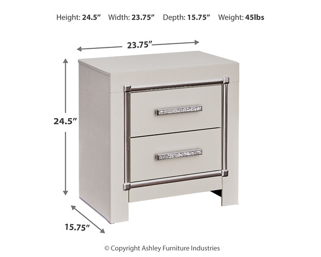 Zyniden Two Drawer Night Stand Signature Design by Ashley®