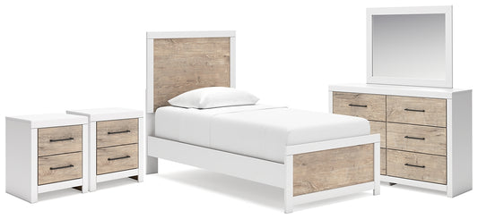 Charbitt Twin Panel Bed with Mirrored Dresser and 2 Nightstands Signature Design by Ashley®