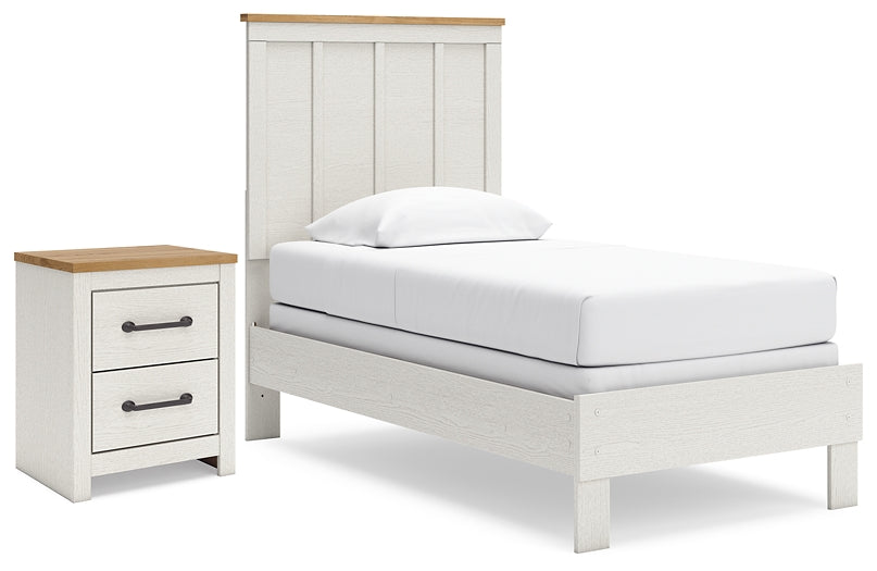 Linnocreek Twin Panel Bed with Nightstand Benchcraft®