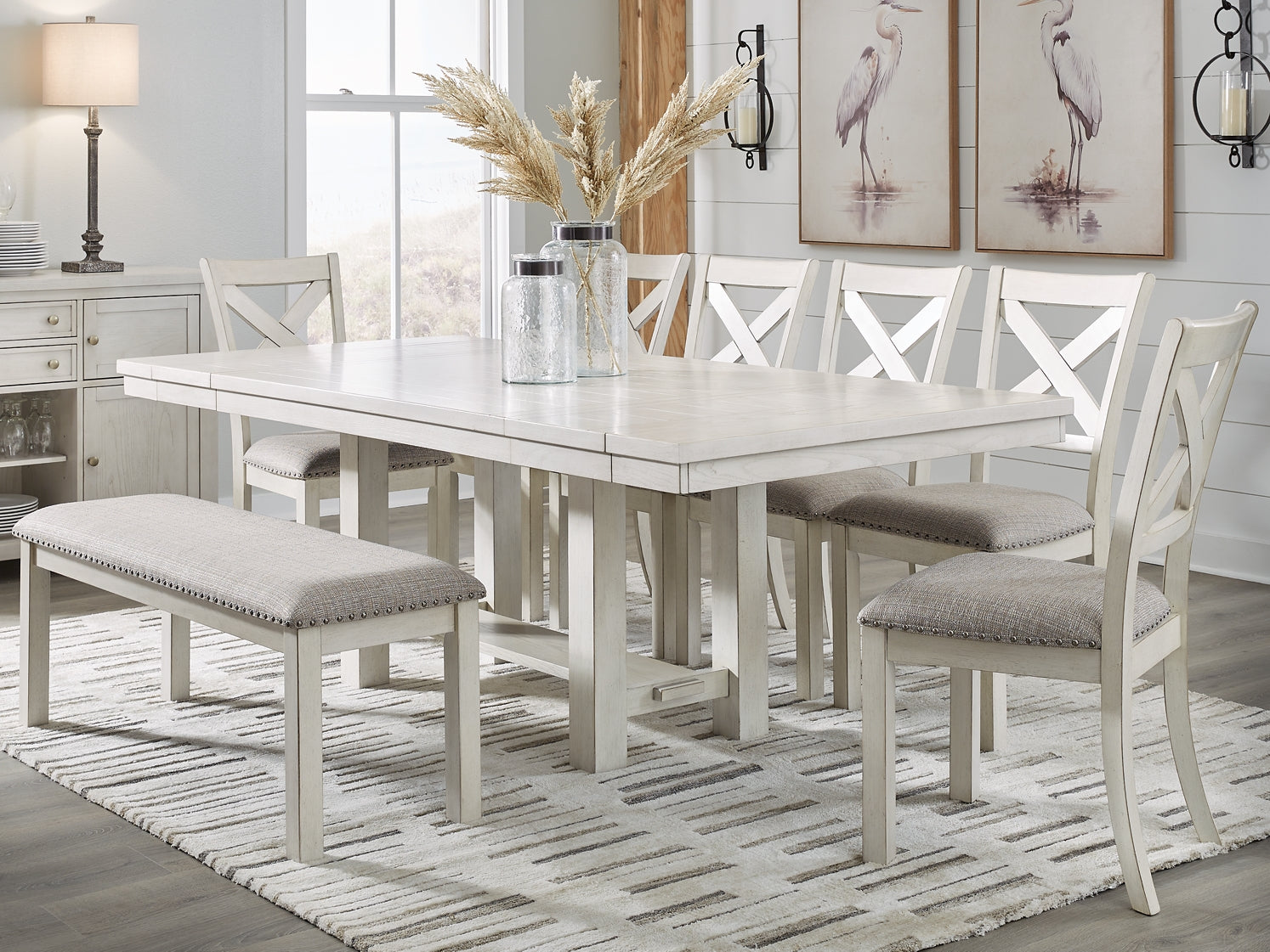 Robbinsdale Dining Table and 6 Chairs and Bench Signature Design by Ashley®