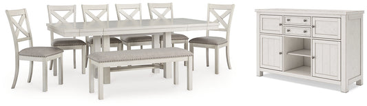 Robbinsdale Dining Table and 6 Chairs and Bench with Storage Signature Design by Ashley®