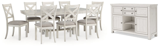 Robbinsdale Dining Table and 8 Chairs with Storage Signature Design by Ashley®