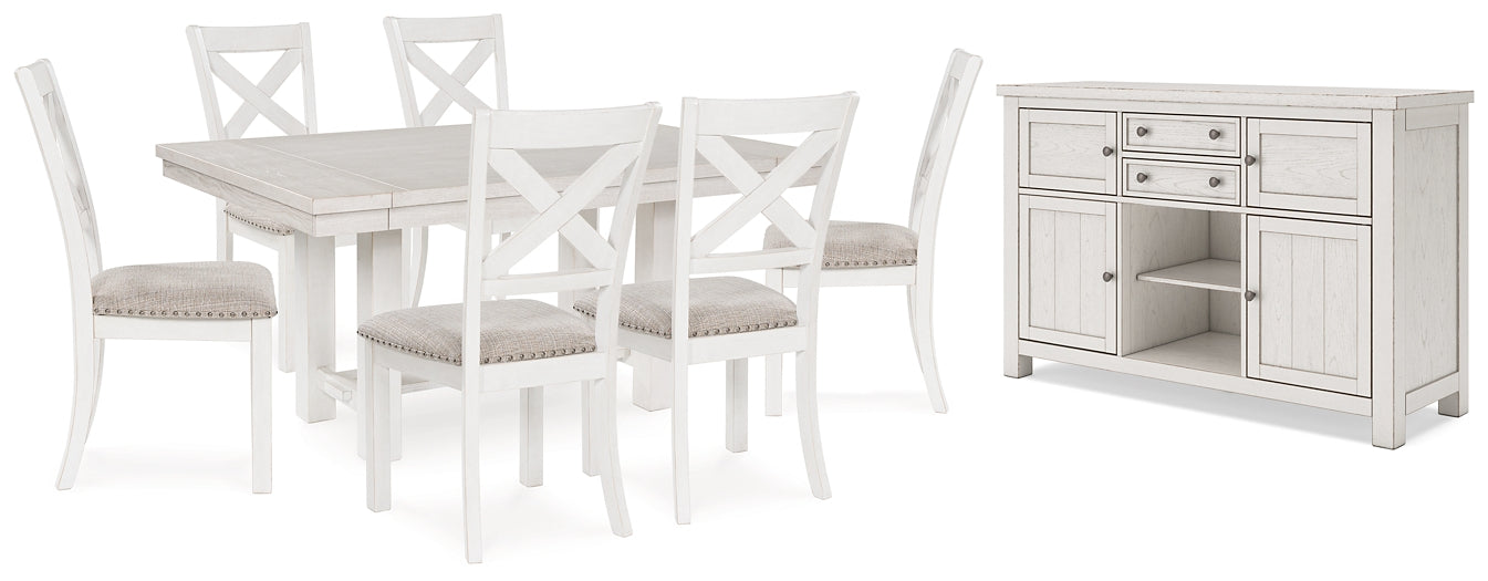 Robbinsdale Dining Table and 6 Chairs with Storage Signature Design by Ashley®