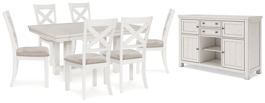 Robbinsdale Dining Table and 6 Chairs with Storage Signature Design by Ashley®