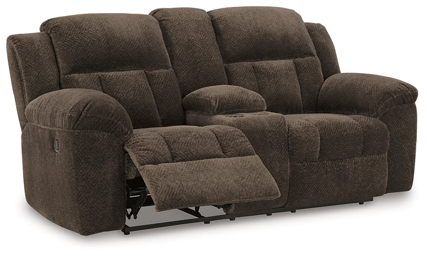 Frohn DBL Rec Loveseat w/Console Signature Design by Ashley®