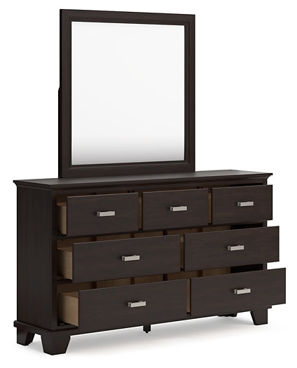 Covetown Twin Panel Bed with Mirrored Dresser, Chest and Nightstand Signature Design by Ashley®