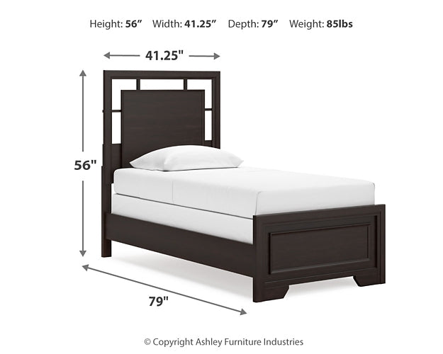 Covetown Twin Panel Bed with Mirrored Dresser and Chest Signature Design by Ashley®