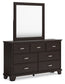 Covetown Full Panel Bed with Mirrored Dresser and 2 Nightstands Signature Design by Ashley®