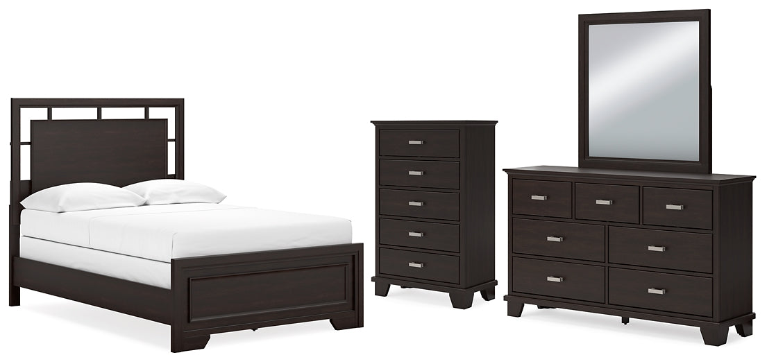 Covetown Full Panel Bed with Mirrored Dresser and Chest Signature Design by Ashley®