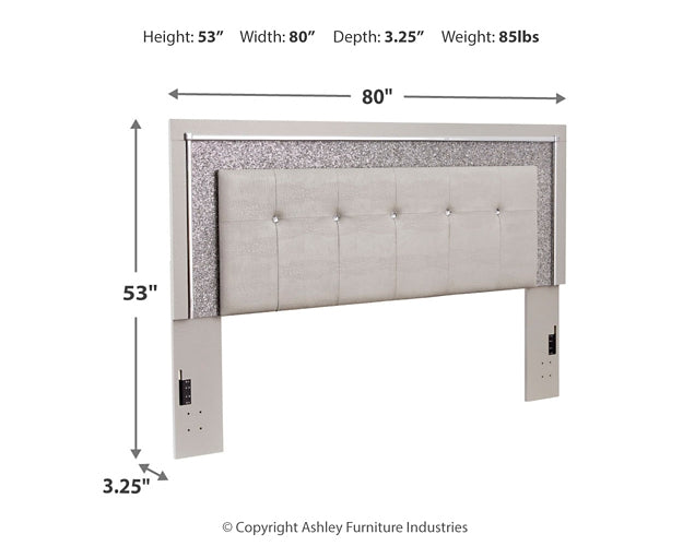 Zyniden King Upholstered Panel Headboard with Dresser Signature Design by Ashley®