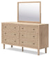 Cielden Full Upholstered Panel Bed with Mirrored Dresser and 2 Nightstands Signature Design by Ashley®