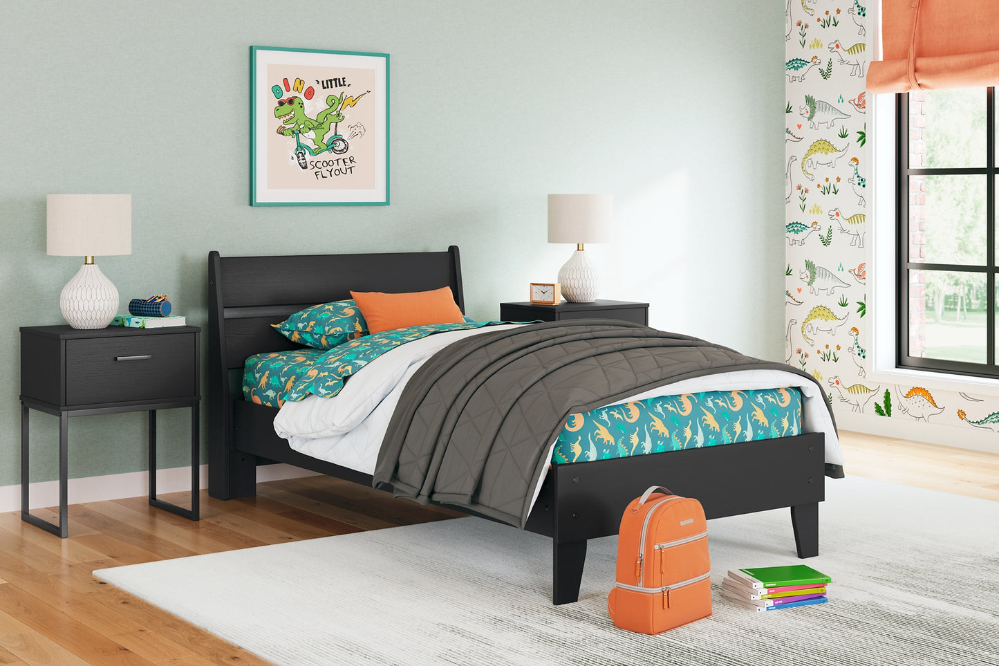 Socalle Twin Panel Platform Bed with Nightstand Signature Design by Ashley®