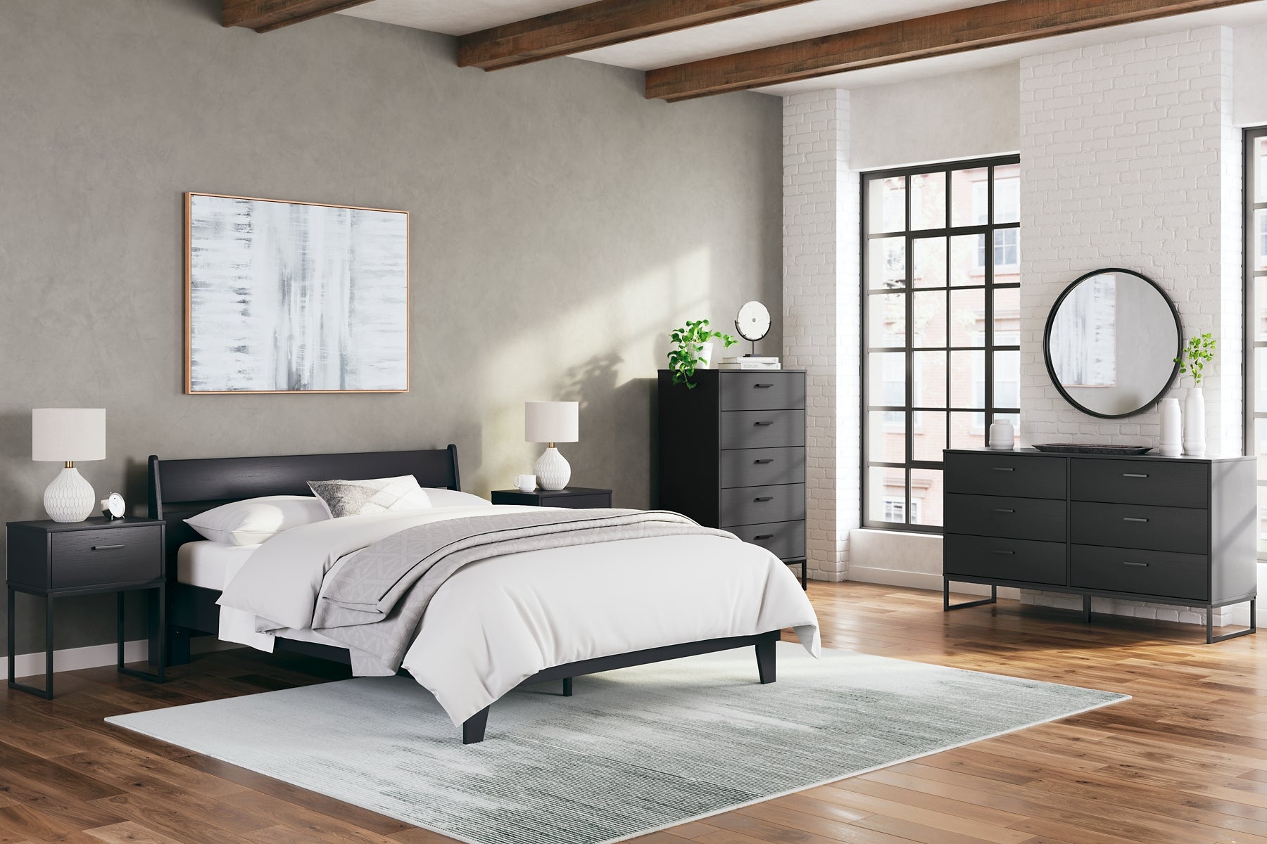 Socalle Queen Panel Platform Bed with Dresser and Nightstand Signature Design by Ashley®