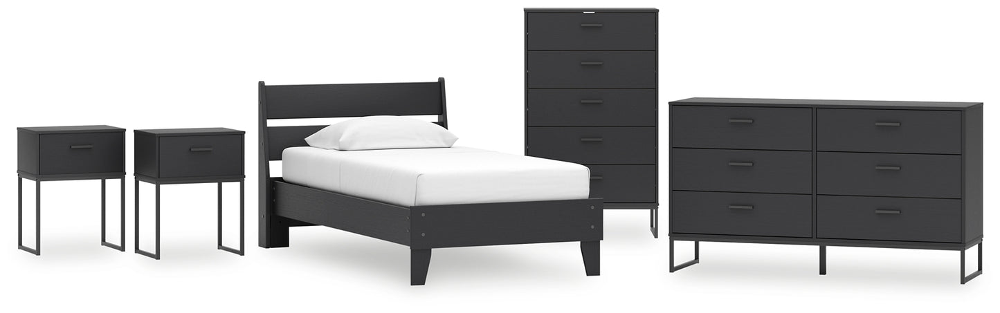 Socalle Twin Panel Platform Bed with Dresser, Chest and 2 Nightstands Signature Design by Ashley®