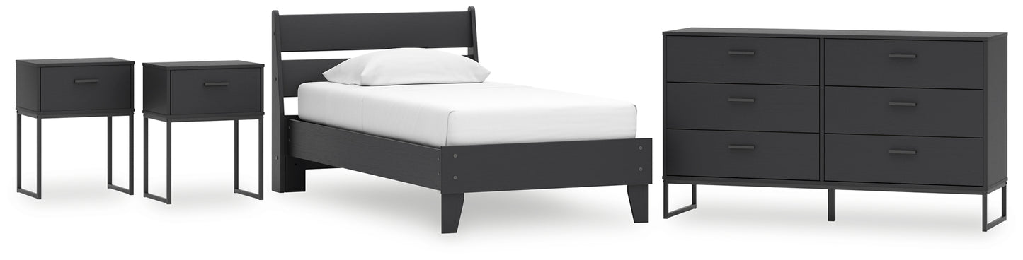 Socalle Twin Panel Platform Bed with Dresser and 2 Nightstands Signature Design by Ashley®