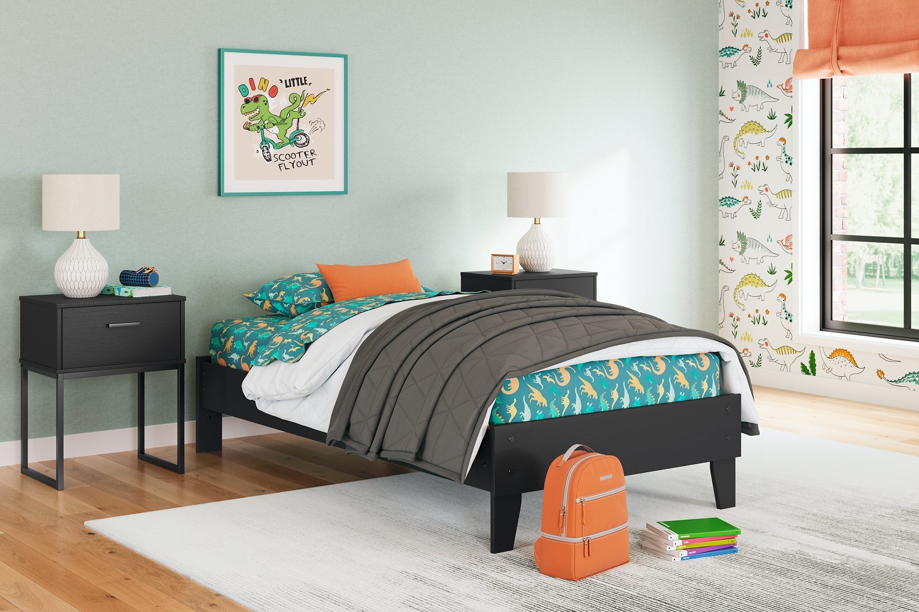 Socalle Twin Platform Bed with Nightstand Signature Design by Ashley®