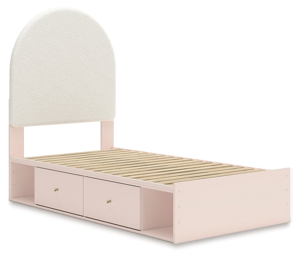 Wistenpine Twin Upholstered Panel Bed with Storage Signature Design by Ashley®