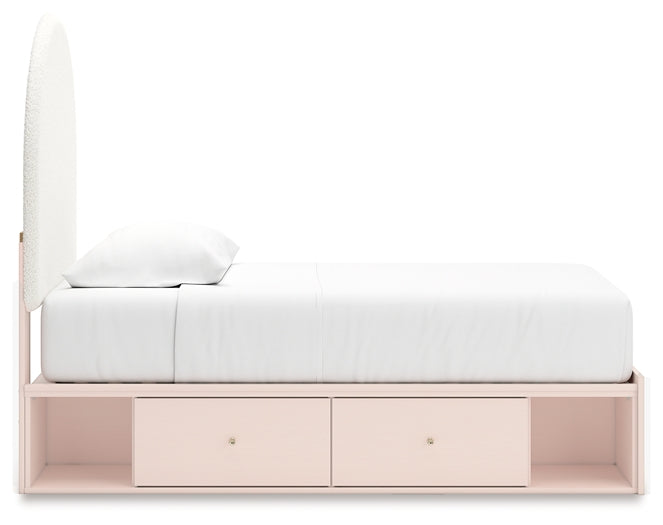 Wistenpine Twin Upholstered Panel Bed with Storage Signature Design by Ashley®