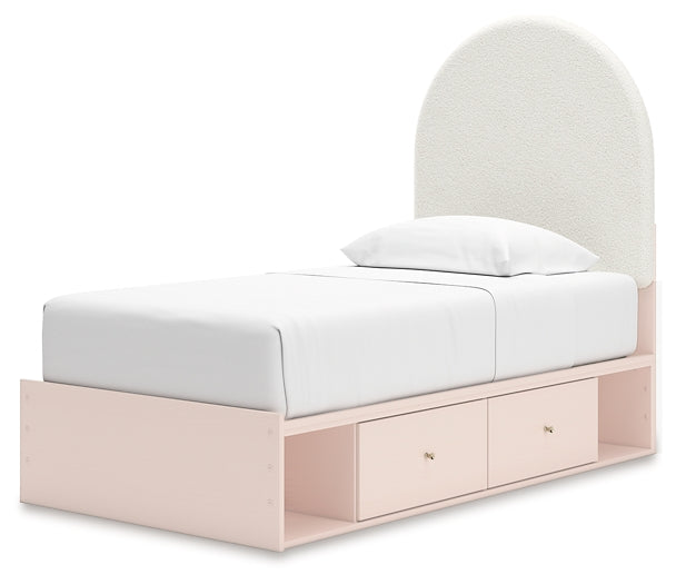 Wistenpine Twin Upholstered Panel Bed with Storage Signature Design by Ashley®