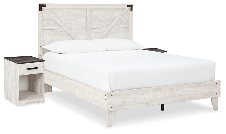 Shawburn Queen Panel Platform Bed with 2 Nightstands Signature Design by Ashley®