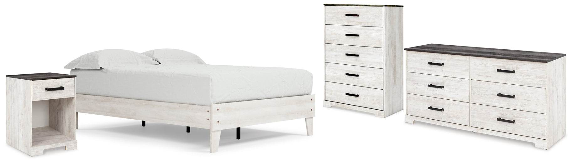 Shawburn Full Platform Bed with Dresser, Chest and Nightstand Signature Design by Ashley®