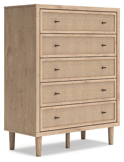 Cielden Full Upholstered Panel Bed with Mirrored Dresser and Chest Signature Design by Ashley®