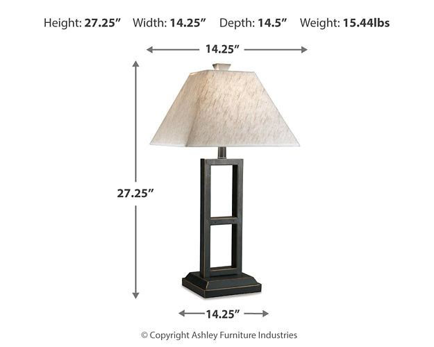 Deidra Metal Table Lamp (2/CN) Signature Design by Ashley®