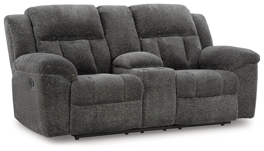 Frohn DBL Rec Loveseat w/Console Signature Design by Ashley®