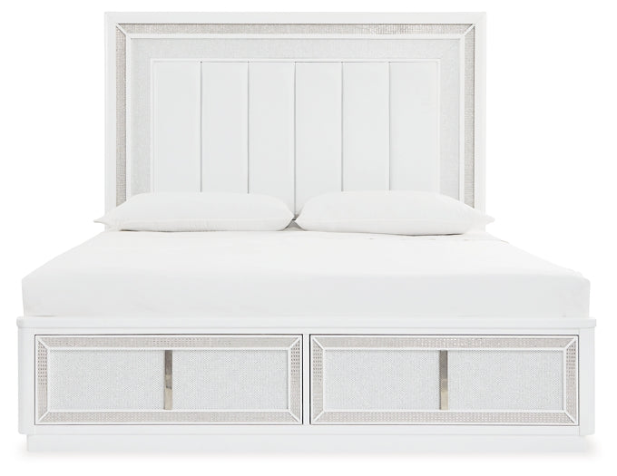 Chalanna Queen Upholstered Storage Bed with Mirrored Dresser Signature Design by Ashley®