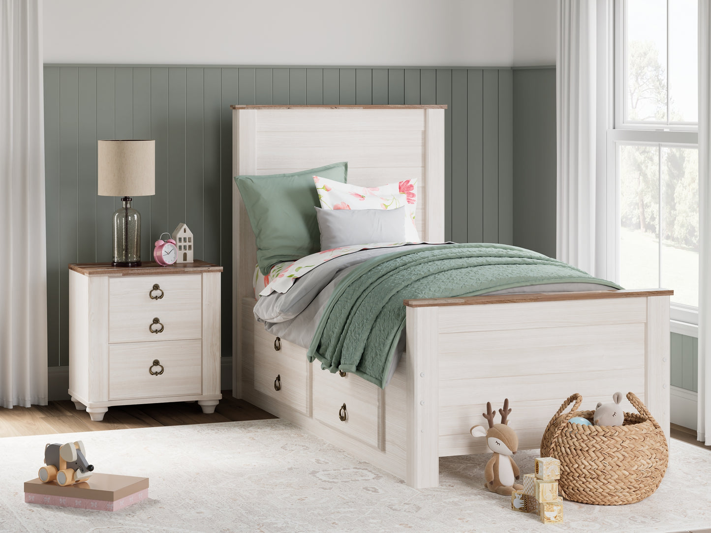 Willowton  Panel Bed With 2 Storage Drawers Signature Design by Ashley®