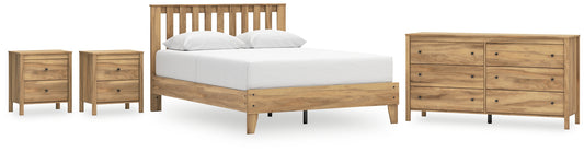 Bermacy Queen Platform Panel Bed with Dresser and 2 Nightstands Signature Design by Ashley®