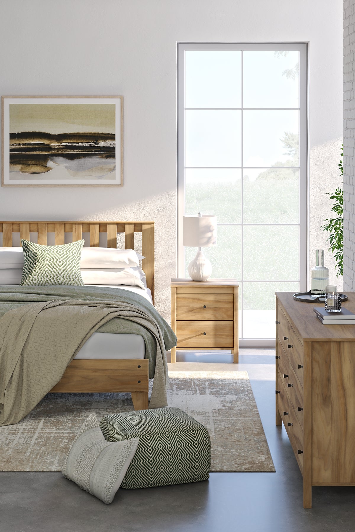 Bermacy Queen Platform Panel Bed with Dresser and 2 Nightstands Signature Design by Ashley®