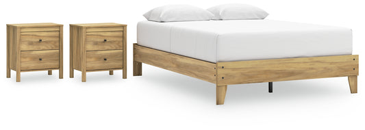 Bermacy Queen Platform Bed with 2 Nightstands Signature Design by Ashley®