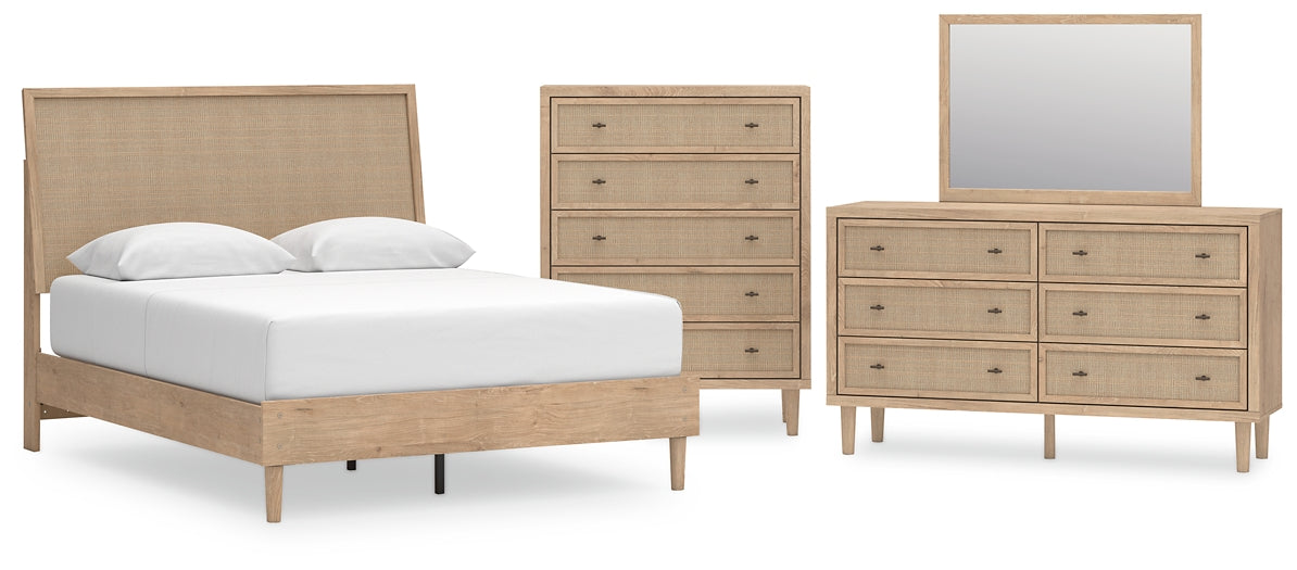 Cielden Queen Panel Bed with Mirrored Dresser and Chest Signature Design by Ashley®