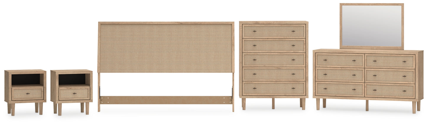 Cielden King Panel Headboard with Mirrored Dresser, Chest and 2 Nightstands Signature Design by Ashley®