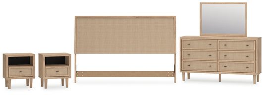 Cielden King Panel Headboard with Mirrored Dresser and 2 Nightstands Signature Design by Ashley®