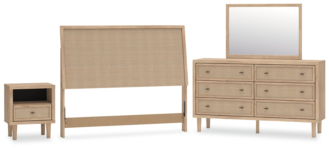 Cielden Queen Panel Headboard with Mirrored Dresser and Nightstand Signature Design by Ashley®